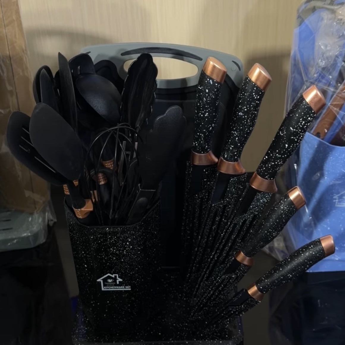 سيت ادوات مطبخ ثقيل - black